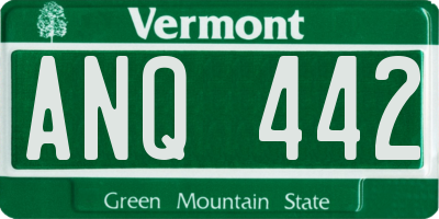 VT license plate ANQ442