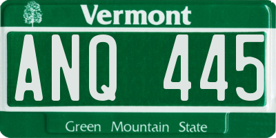 VT license plate ANQ445