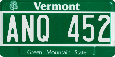 VT license plate ANQ452
