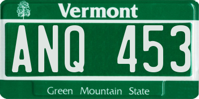 VT license plate ANQ453