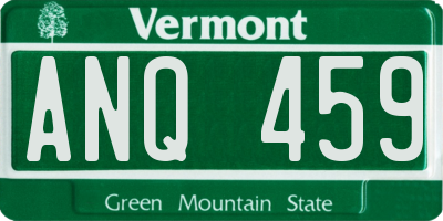 VT license plate ANQ459