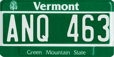 VT license plate ANQ463