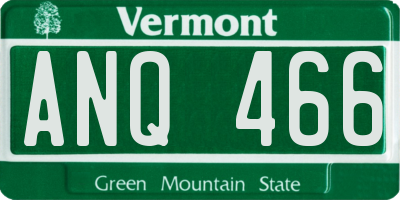 VT license plate ANQ466