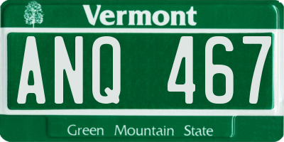 VT license plate ANQ467