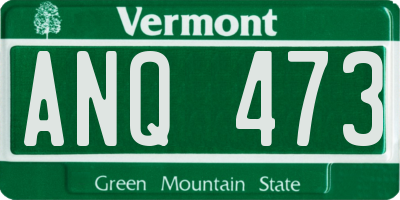 VT license plate ANQ473