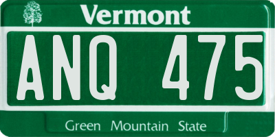 VT license plate ANQ475