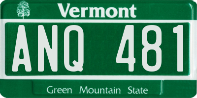 VT license plate ANQ481