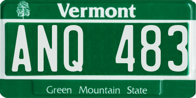 VT license plate ANQ483