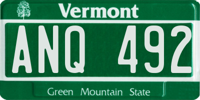 VT license plate ANQ492