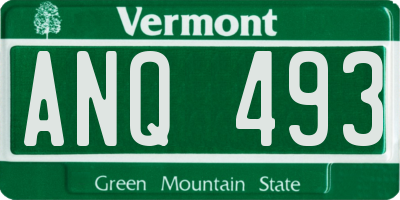 VT license plate ANQ493