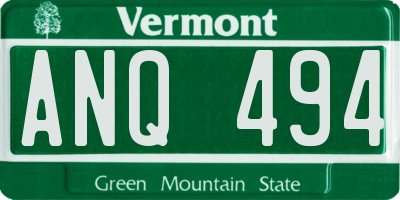 VT license plate ANQ494