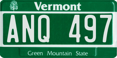 VT license plate ANQ497
