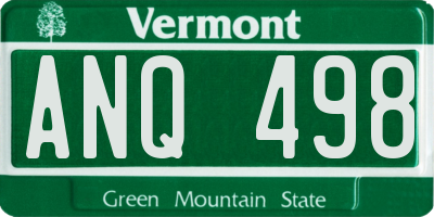 VT license plate ANQ498