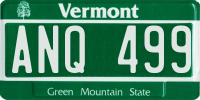VT license plate ANQ499