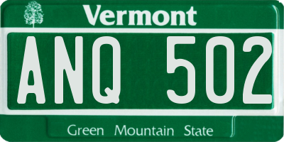 VT license plate ANQ502