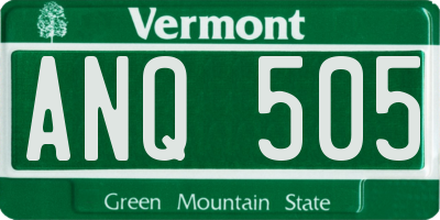 VT license plate ANQ505