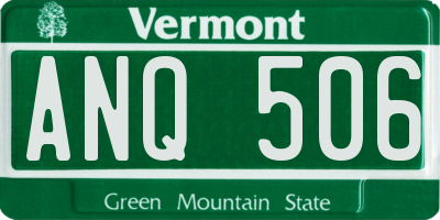 VT license plate ANQ506
