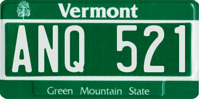 VT license plate ANQ521