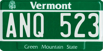VT license plate ANQ523