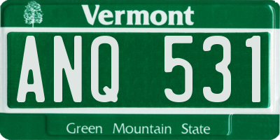 VT license plate ANQ531