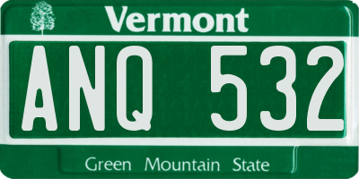 VT license plate ANQ532
