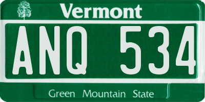 VT license plate ANQ534