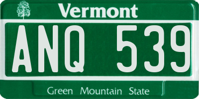 VT license plate ANQ539