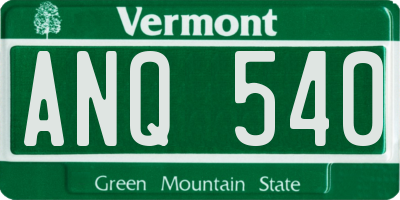 VT license plate ANQ540