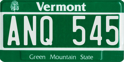 VT license plate ANQ545