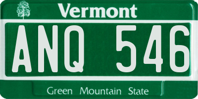 VT license plate ANQ546