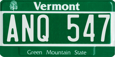 VT license plate ANQ547