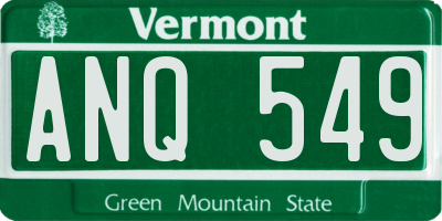 VT license plate ANQ549