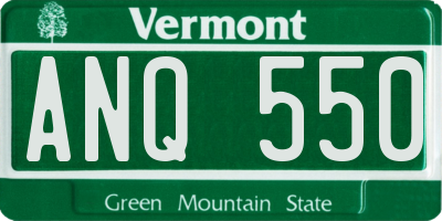 VT license plate ANQ550