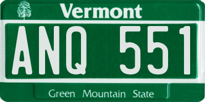 VT license plate ANQ551