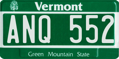 VT license plate ANQ552