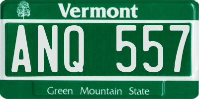 VT license plate ANQ557