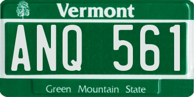 VT license plate ANQ561