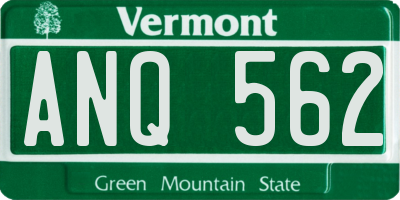 VT license plate ANQ562