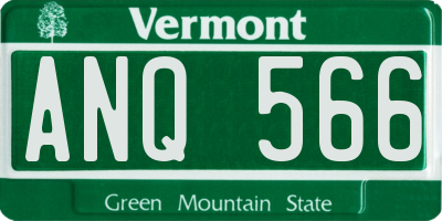 VT license plate ANQ566