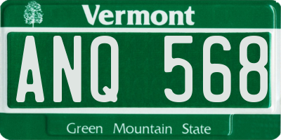 VT license plate ANQ568