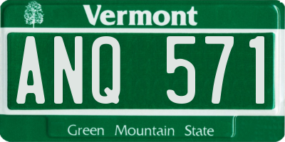 VT license plate ANQ571