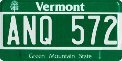 VT license plate ANQ572
