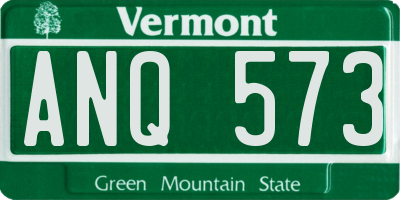VT license plate ANQ573
