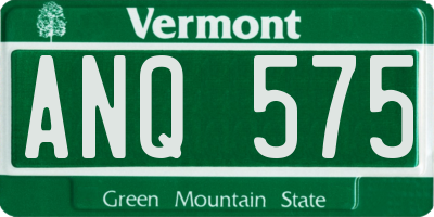 VT license plate ANQ575