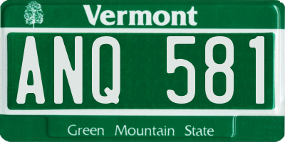 VT license plate ANQ581