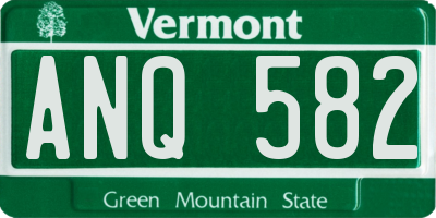 VT license plate ANQ582