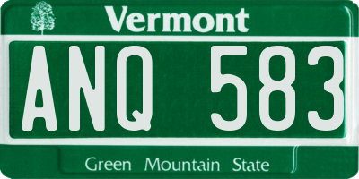 VT license plate ANQ583
