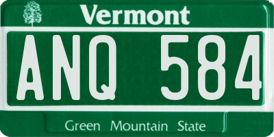 VT license plate ANQ584
