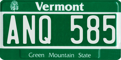 VT license plate ANQ585