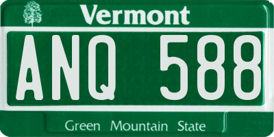 VT license plate ANQ588